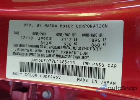 2020 Mazda Cx-3 Sport from USA, damaged, VIN JM1DKFB77L1465415